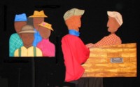 puppets at a country funeral